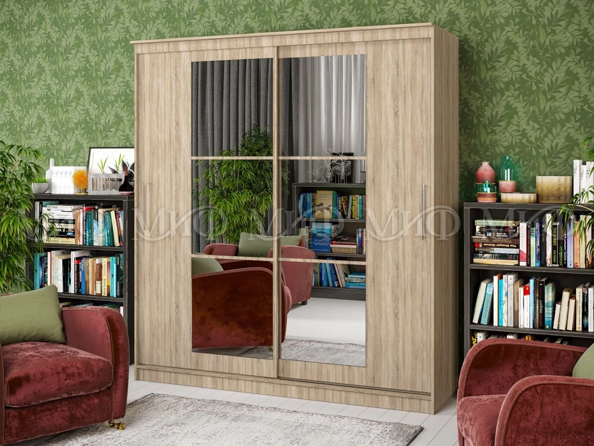 Шкаф-Купе Элвис-3 (Ш-1500/1700/2000 × В-2200 х Г-650 мм)/Разные Цвета