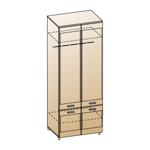 Камелия Шкаф ШК-2602 (В-2172 х Ш-900 х Г-580 мм)