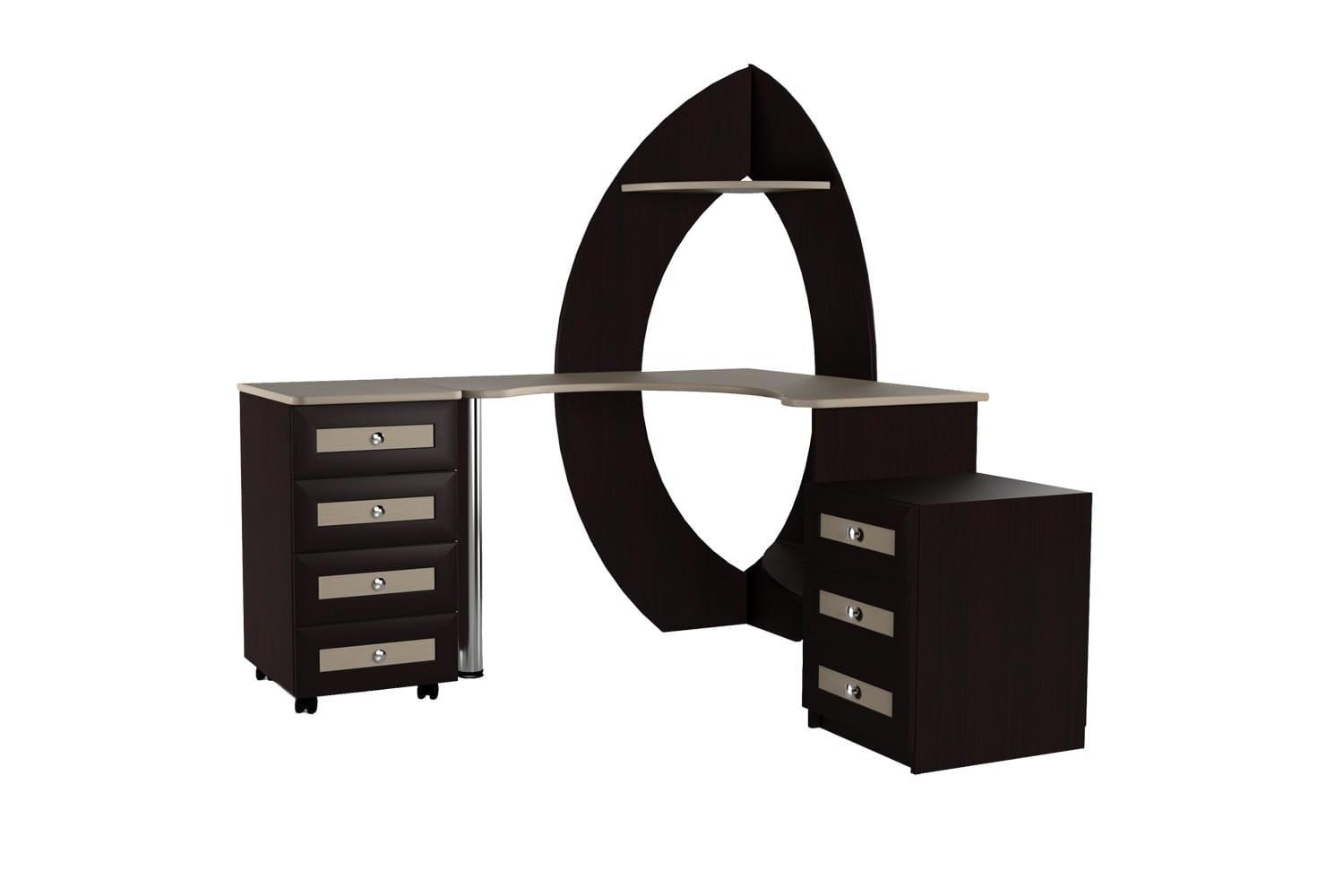 Компьютерный стол "Мебелайн-44" (низкая тумба справа)