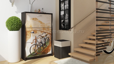 Тумба для Обуви тип 1 Венге Цаво/Дуб Молочный (Ш-790 × Г-295 × В-1190)