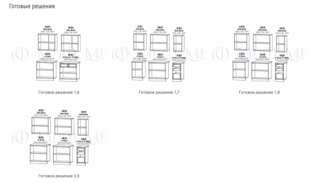 Кухонный Гарнитур Риана Дуб Крафт/Белый 1600/1700/1800/2000 мм