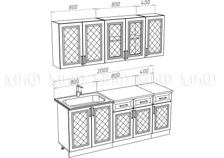 Кухонный Гарнитур Ирма МДФ 2000 мм/Разные Цвета