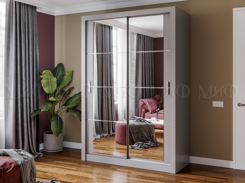 Шкаф-Купе Неаполь Серый (Ш-1500 × В-2200 × Г-616 мм)