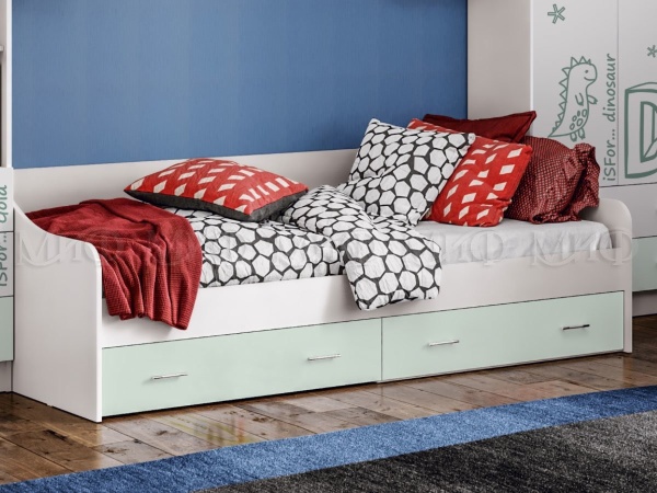 Кровать Алфавит (Ш-2032 мм х Г-952 мм x В-650 мм)/Разные Цвета