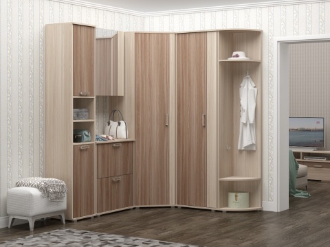 Прихожая Вавилон-9 Вариант №1 ЛДСП (1,95+1,99*2,14*0,39)/Разные Цвета