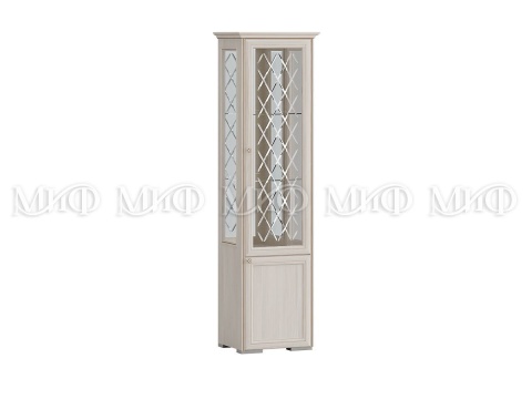 Шкаф-Пенал со Стеклом Памела (Ш-572 мм x Г-442 мм х В-2064 мм)/Разные Цвета