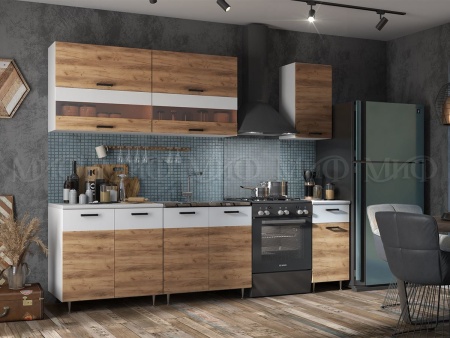 Кухонный Гарнитур Риана Дуб Крафт/Белый 1600/1700/1800/2000 мм