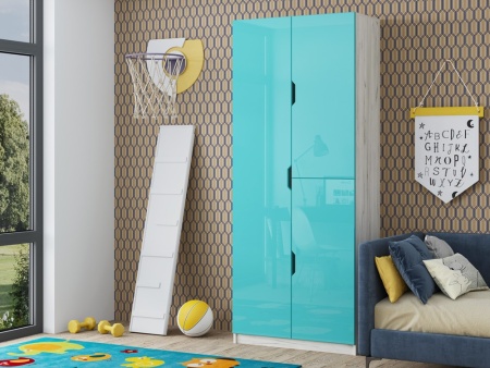 Шкаф №1 Юнга-15 (Ш-900 x В-2200 x Г-400 мм)/Разные Цвета