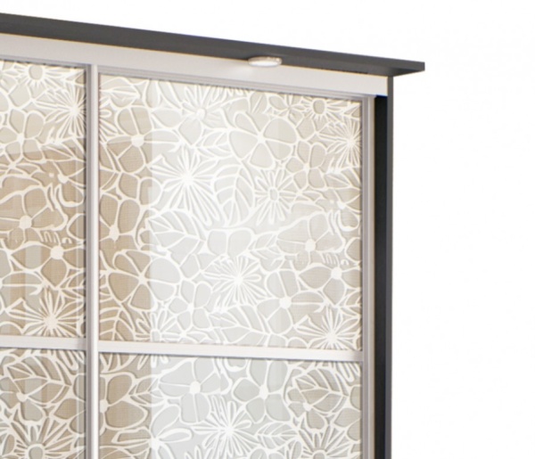 Шкаф 2-х дверный СБ-1083БП Дуб Феррара+встав зерк SMC-014 б/цв/серебро